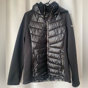 Womens Calvin Klein half puffer half sport performance jacket